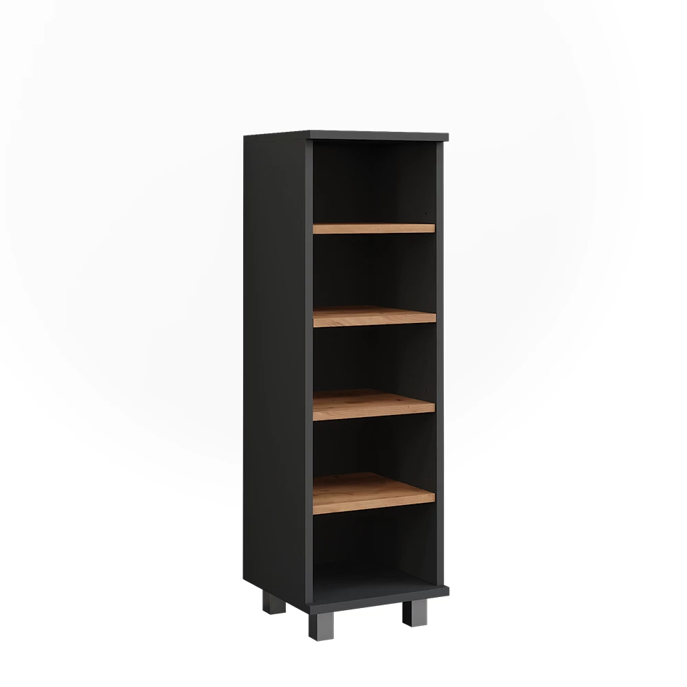 Vicco Midi omarica "Ilias", Antracit/zlati hrast, 30.2 x 95 cm s 5 odprtimi predali