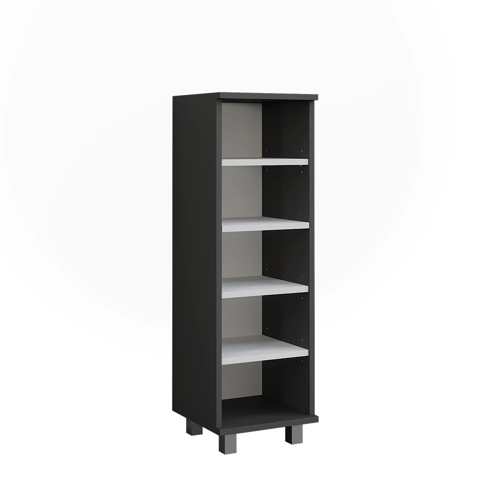 Vicco Midikast "Ilias", Antraciet/wit, 30.2 x 95 cm met 5 open vakken