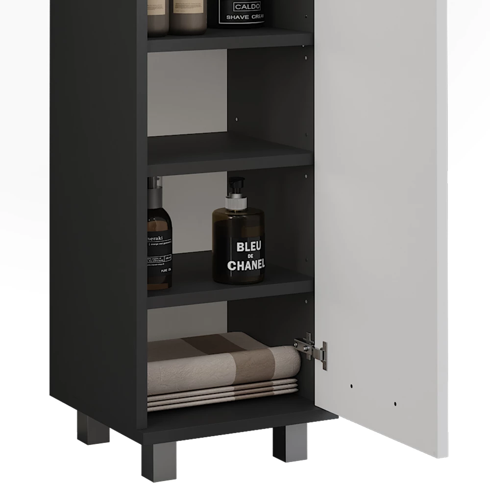 Vicco Midischrank "Ilias", Anthrazit/Weiß, 30.2 x 95 cm mit Tür