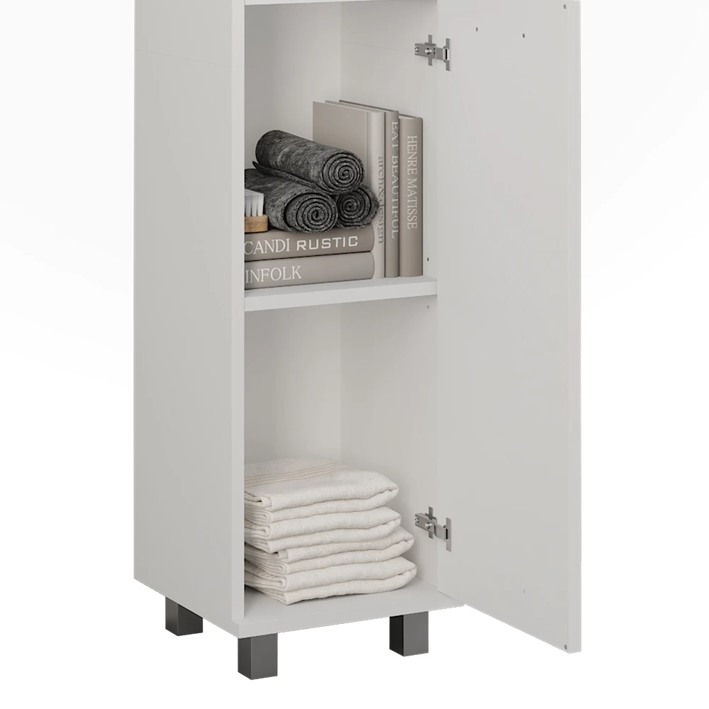 Vicco Hochschrank "Ilias", Weiß, 30.2 x 190 cm mit 2 Türen