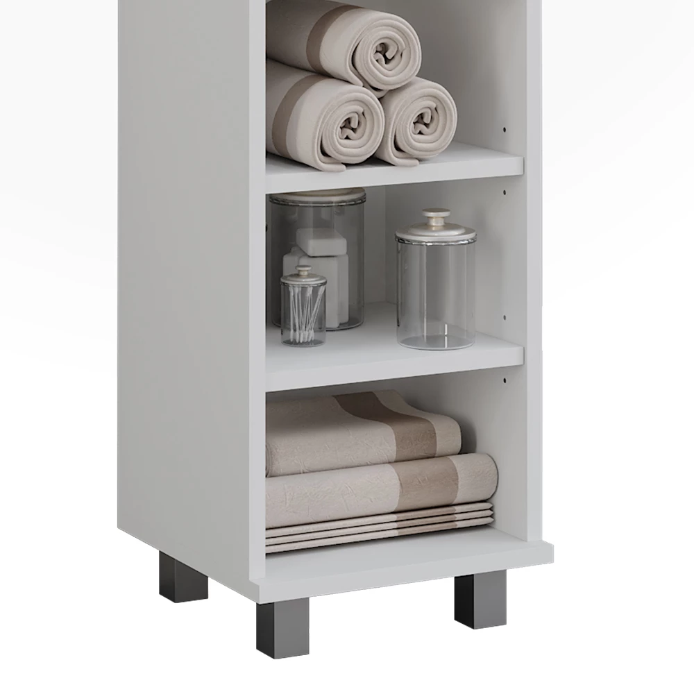 Vicco Midischrank "Ilias", Weiß, 30.2 x 95 cm mit 5 offenen Fächern