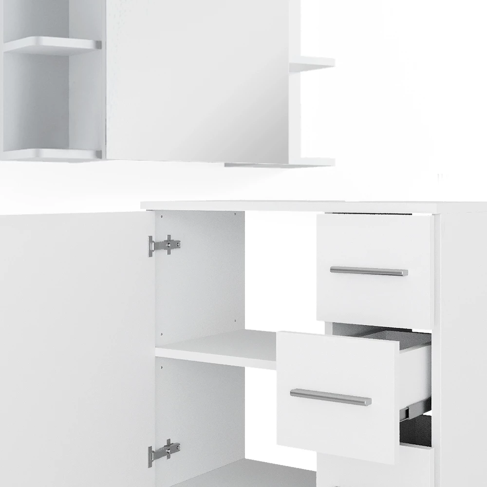Vicco Badmöbel-Set Weiß 4 Teile, Ilias