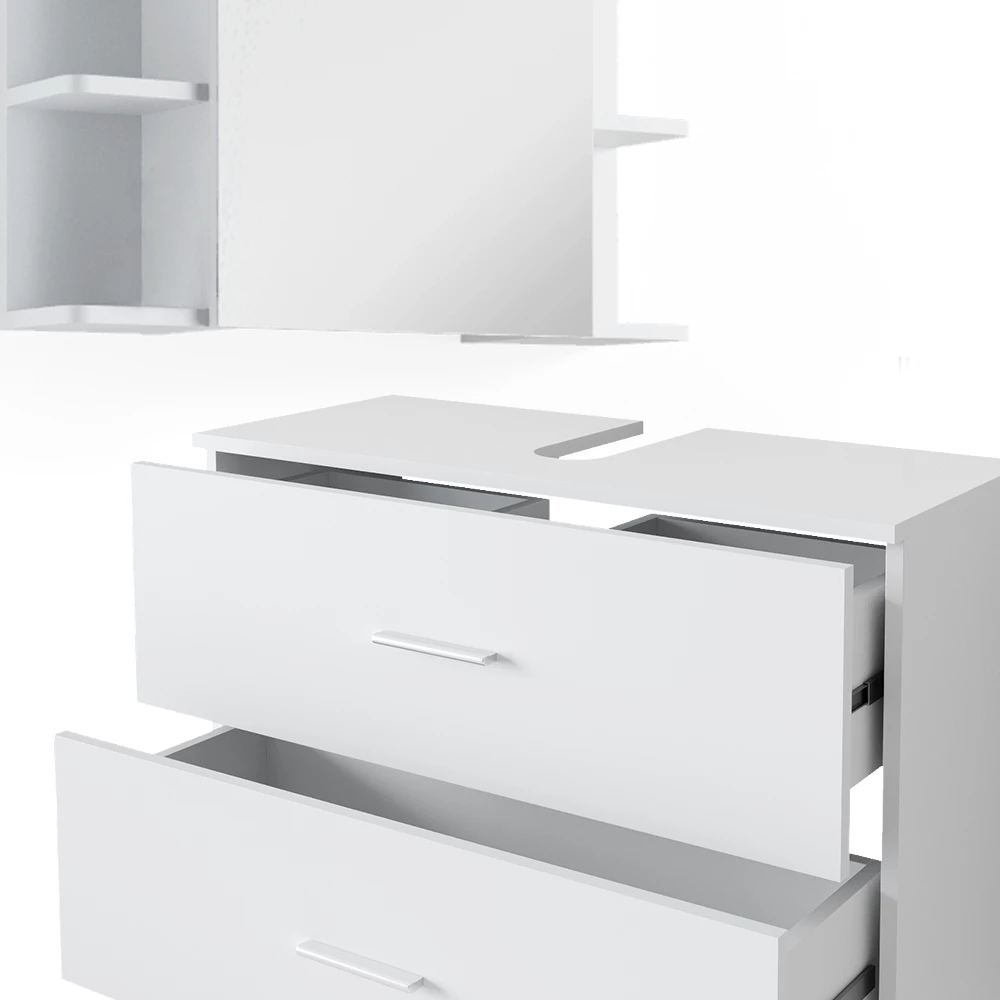 Vicco Badmöbel-Set Weiß 4 Teile, Ilias