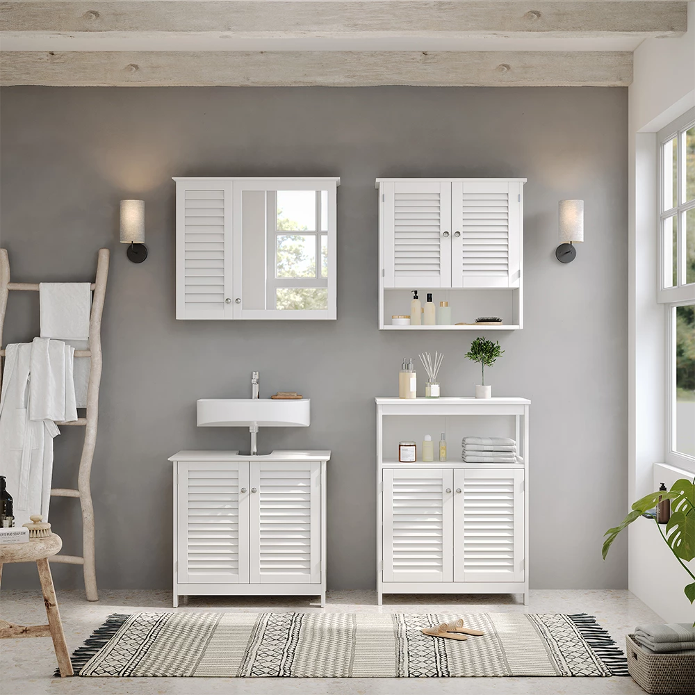 Vicco Hängeschrank "Riad", Weiß, 60 x 66 cm mit 2 Türen