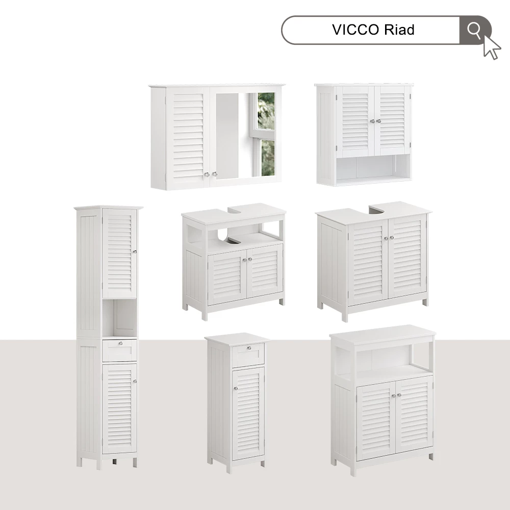 Vicco Hängeschrank "Riad", Weiß, 60 x 66 cm mit 2 Türen