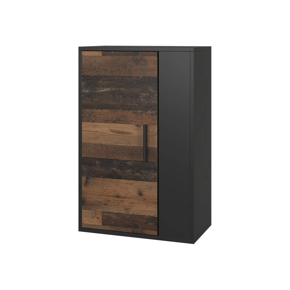Vicco Hängeschrank Schwarz/Oldstyle 50.1 x 78.4 cm mit 2 Fächern, Berno