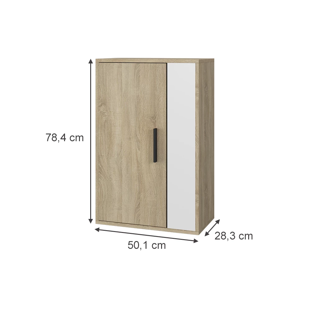 Vicco Hängeschrank Sonoma/Weiß 50.1 x 78.4 cm mit 2 Fächern, Berno
