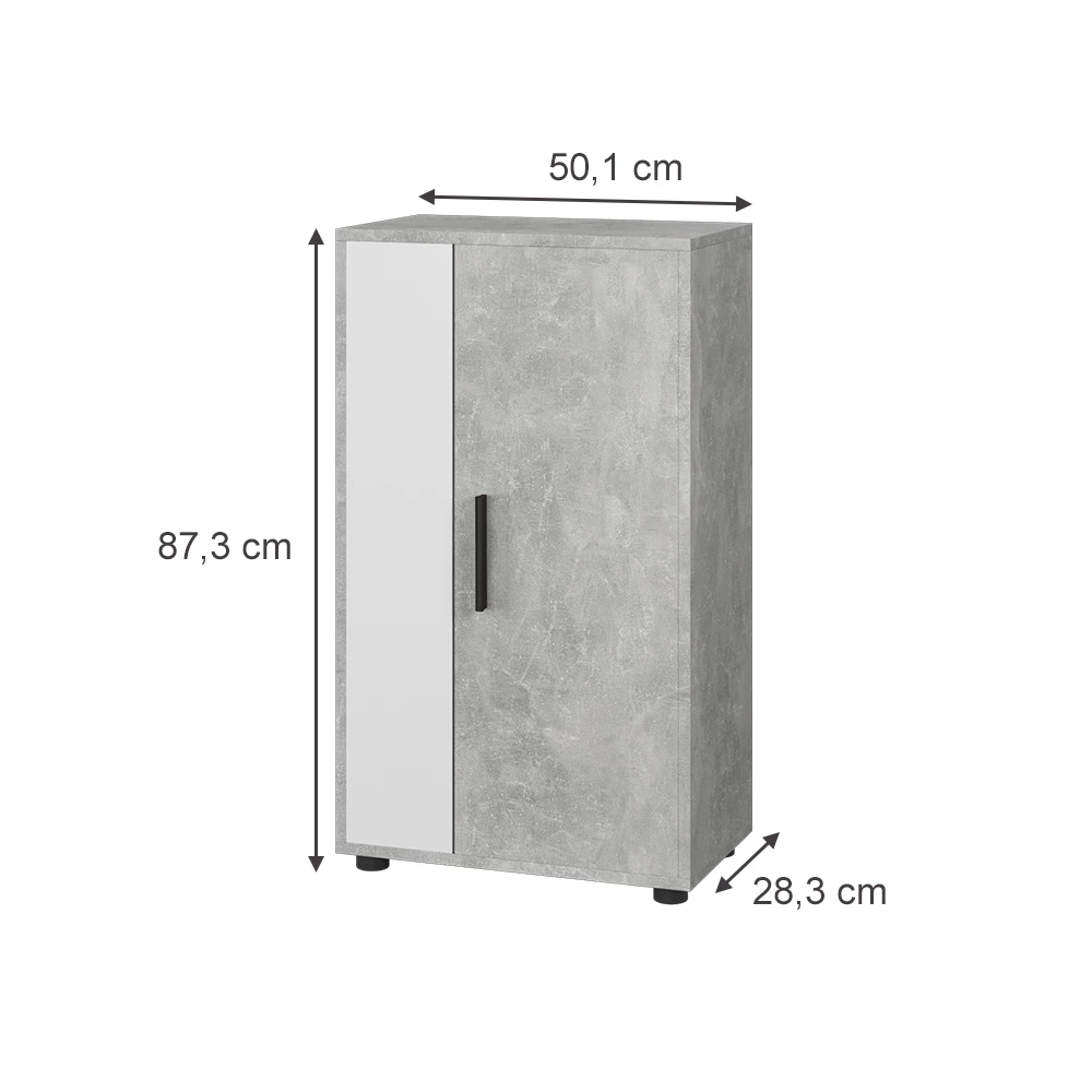 Vicco Lipasto Betoni/valkoinen 50.1x87.3 cm 2 lokeroa, Berno
