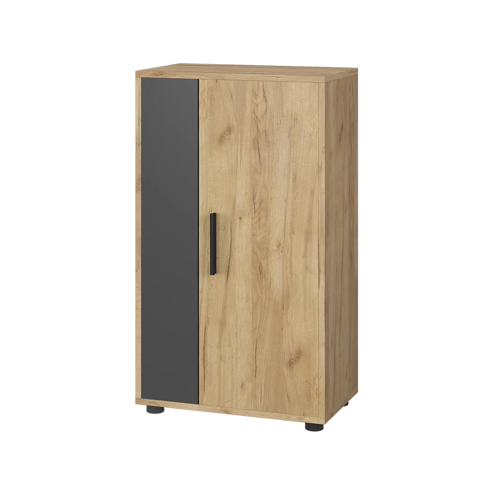 Vicco Kommode Goldkraft Eiche/Anthrazit 50.1 x 87.3 cm mit 2 Fächern, Berno