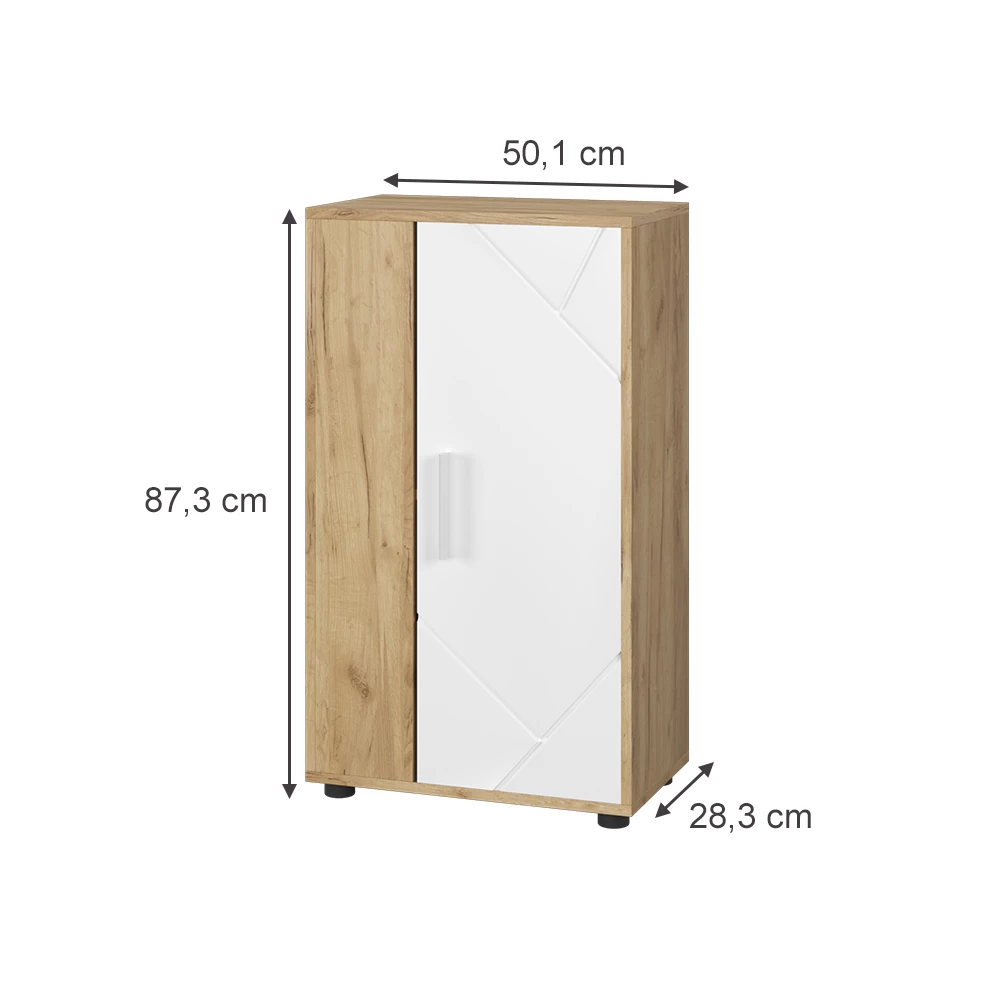 Vicco Lipasto Goldkraft tammi/valkoinen 50.1x87.3 cm 2 lokeroa, Berno
