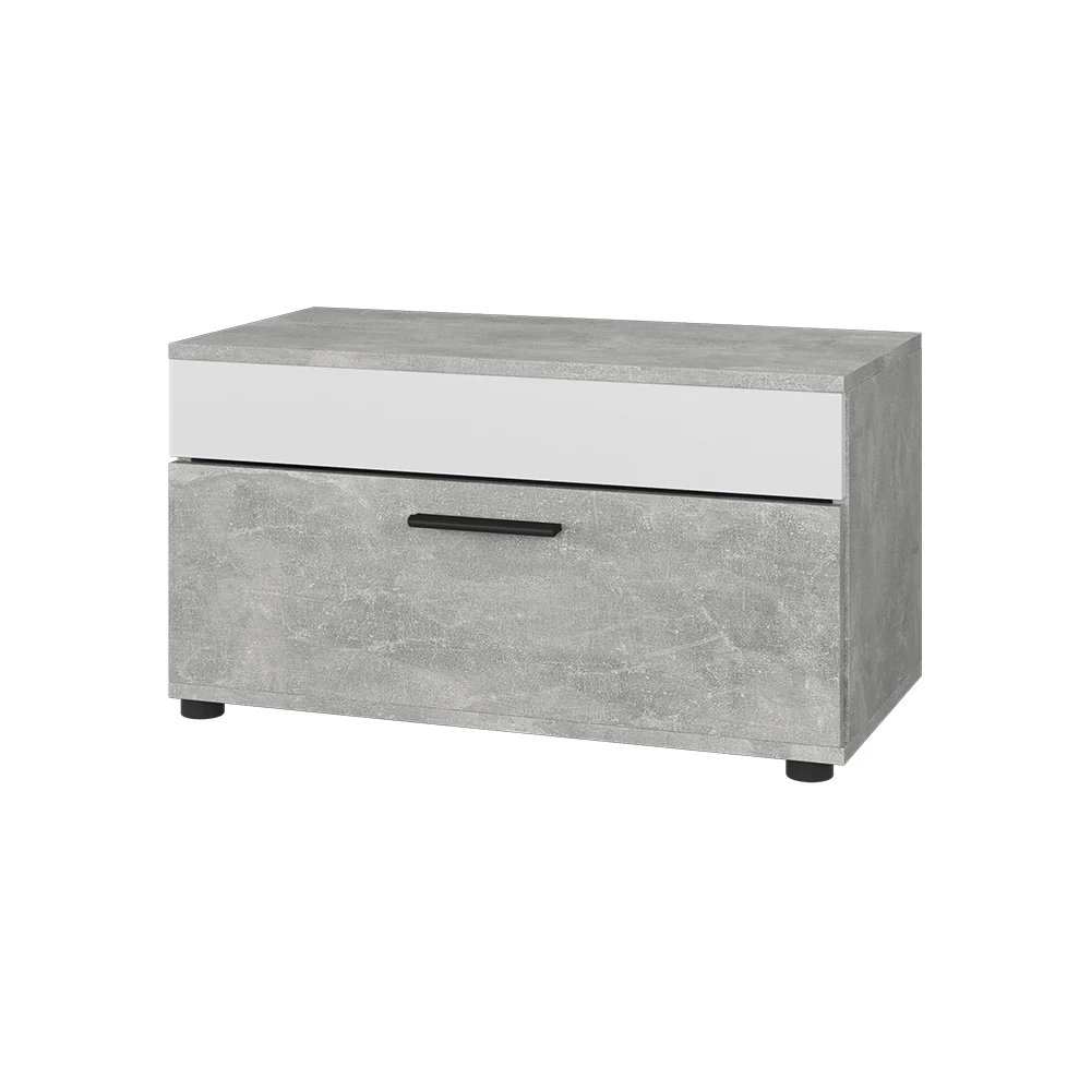 Vicco Bücherregal Beton / bijeli 70.8 x 38.9 cm mit Klapptür, Berno