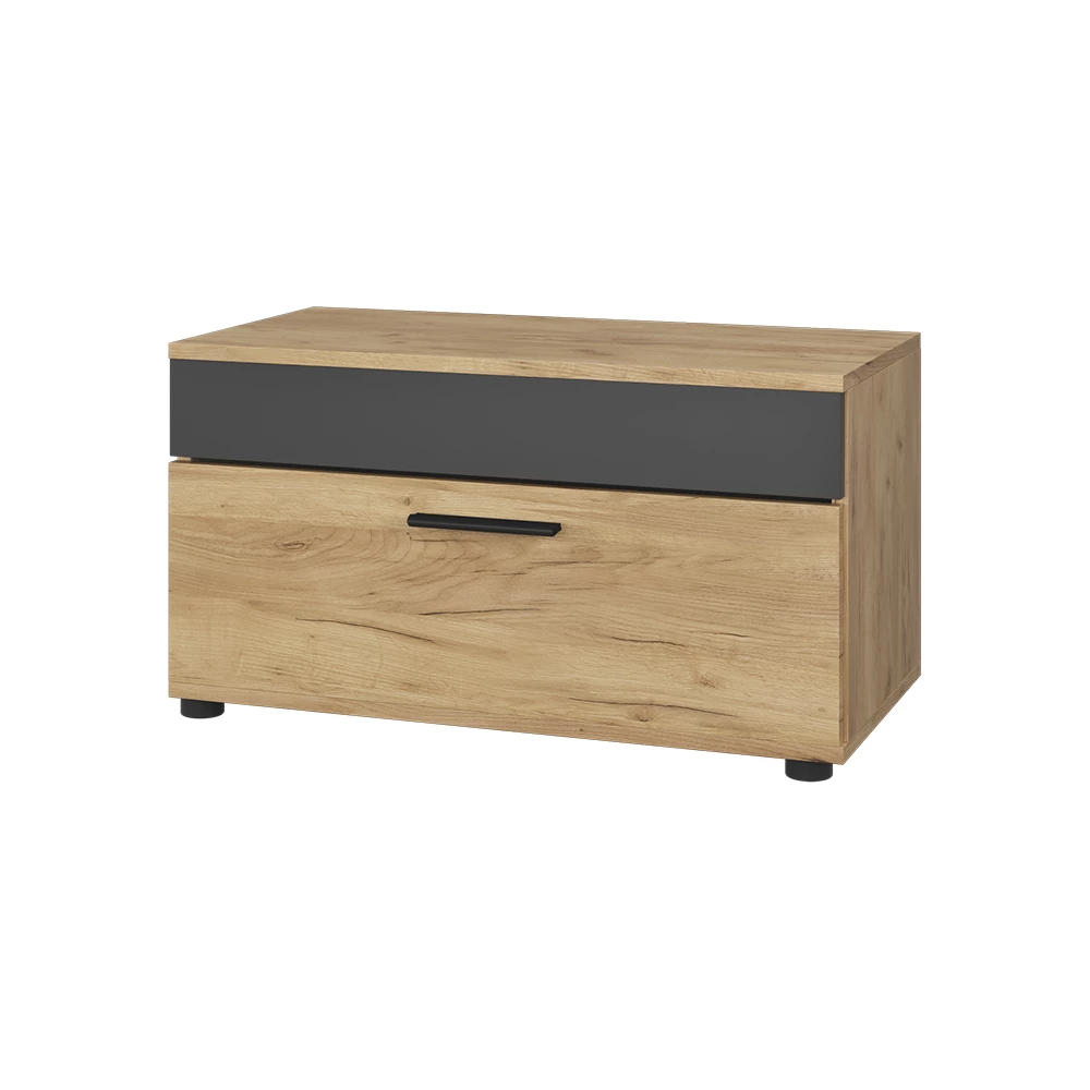 Vicco Bücherregal Zlatna kvaliteta/uzorak ugljena 70.8 x 38.9 cm mit Klapptür, Berno