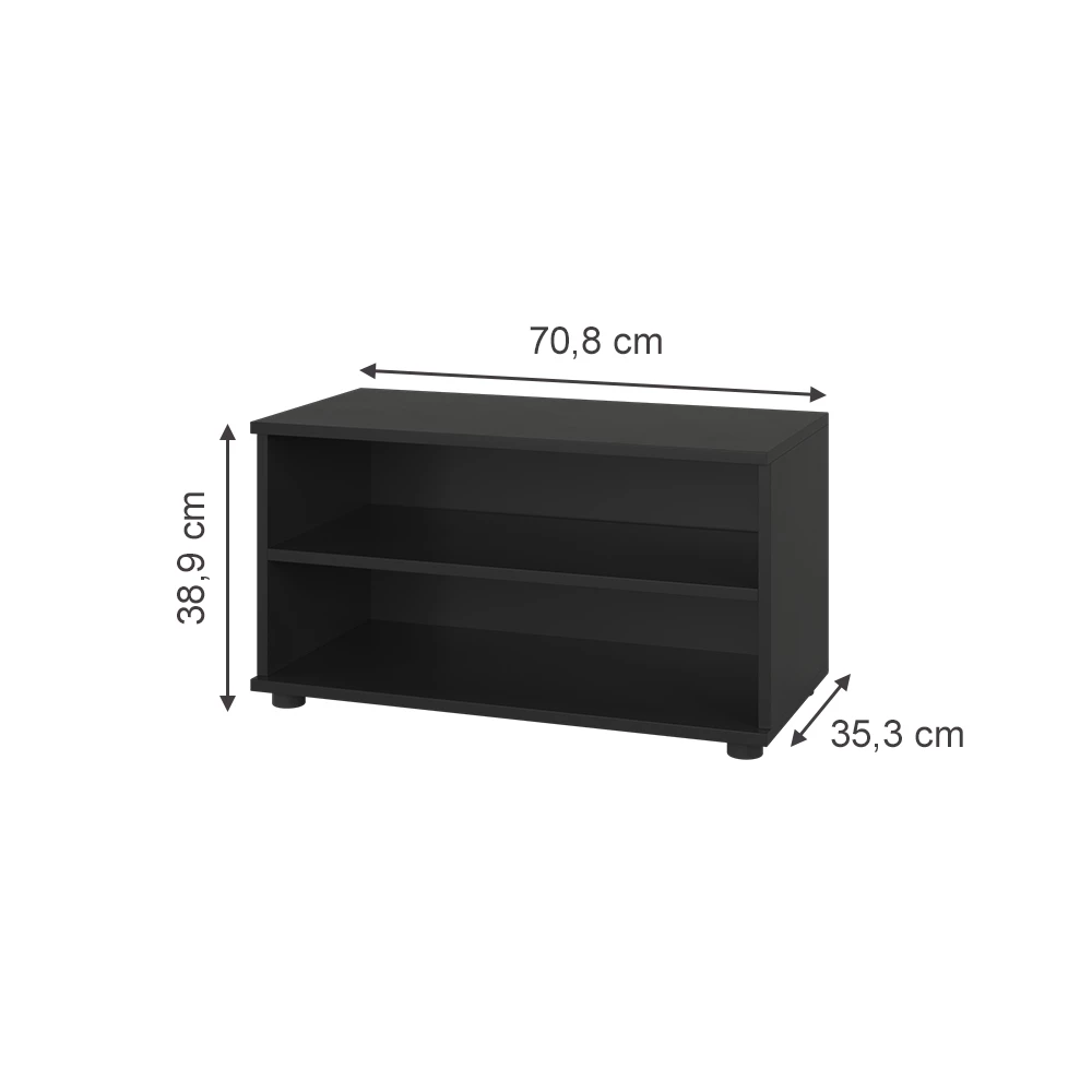 Vicco Bücherregal crno 70.8 x 38.9 cm mit 2 Fächern, Berno