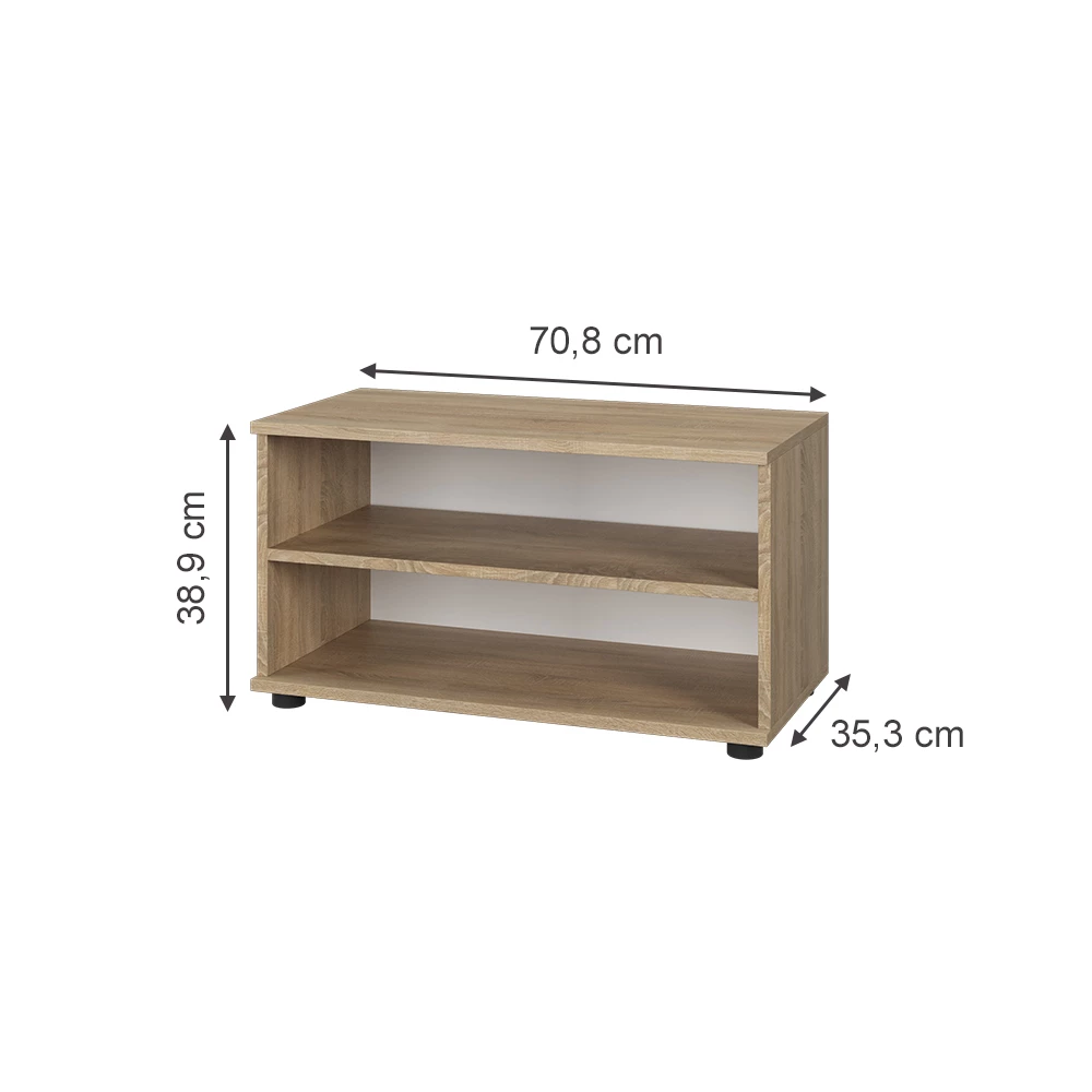 Vicco Wohnzimmerschrank Sonoma 70.8 x 38.9 cm mit 2 Fächern, Berno