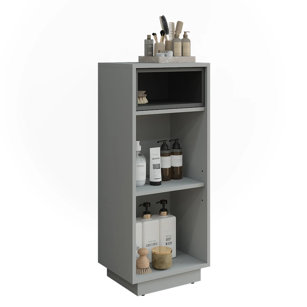 armoire de toilette en Gris/Anthracite sur fond blanc avec des éléments décoratifs