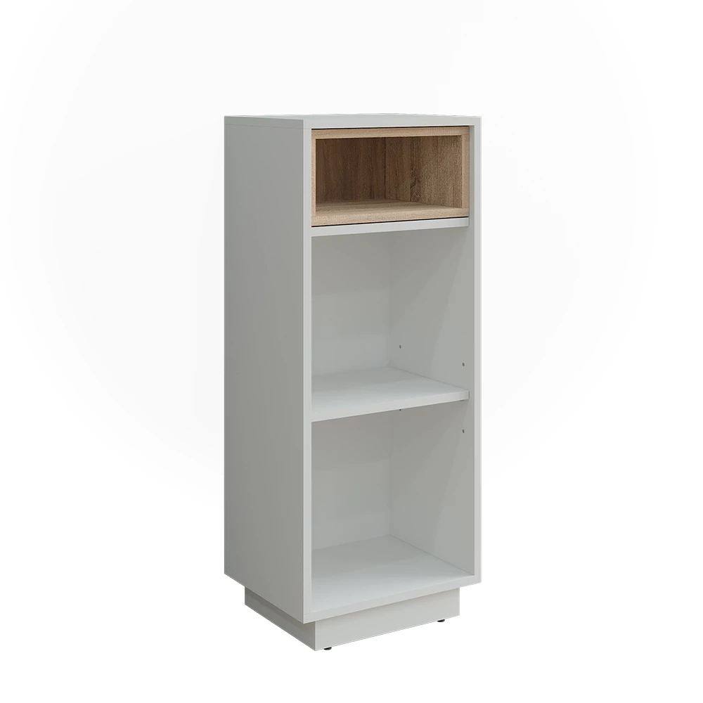 Vicco Midischrank "Beatrice", Weiß/Sonoma, 38 x 93 cm mit 3 Fächern