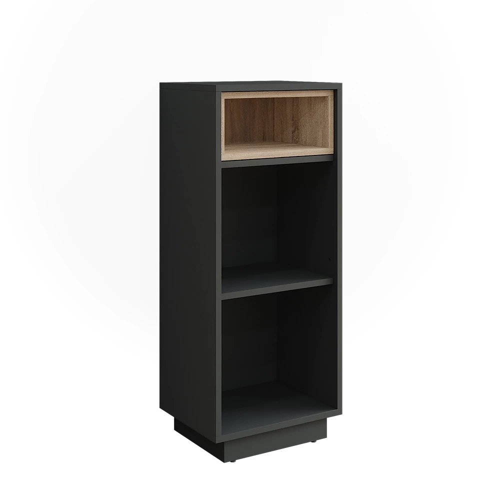 Vicco Tussenkast "Beatrice", Antraciet/Sonoma, 38 x 93 cm met 3 compartimenten