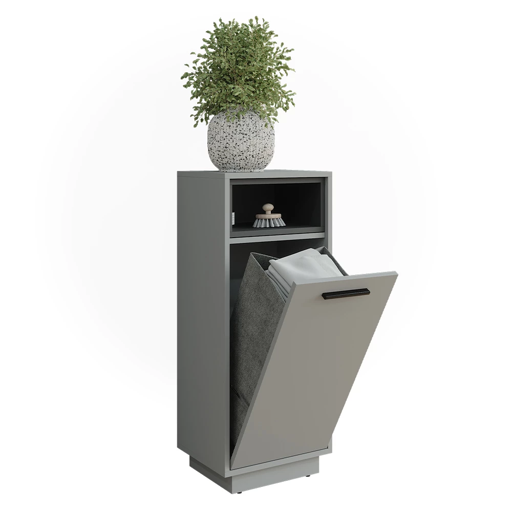 Vicco Badkamerkast "Beatrice", Grijs/antraciet, 38 x 93 cm met uitneembare binnenzak