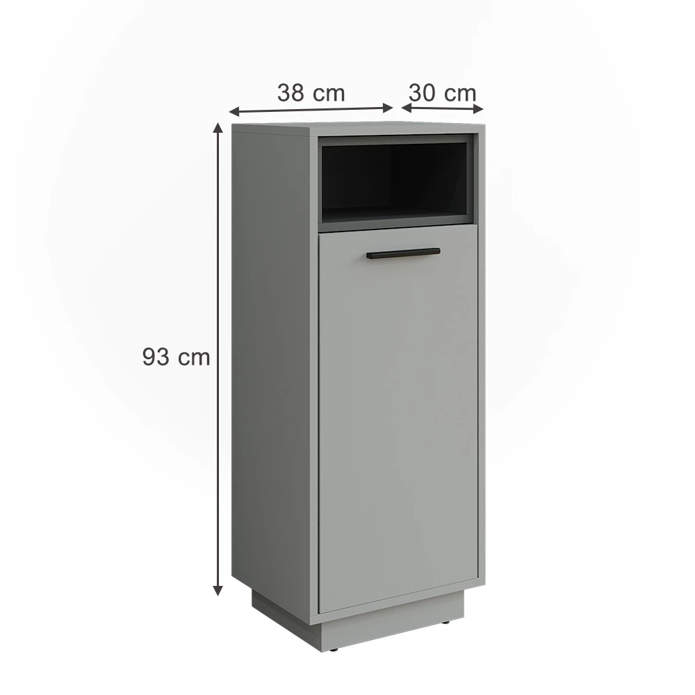 Vicco Badkamerkast "Beatrice", Grijs/antraciet, 38 x 93 cm met uitneembare binnenzak