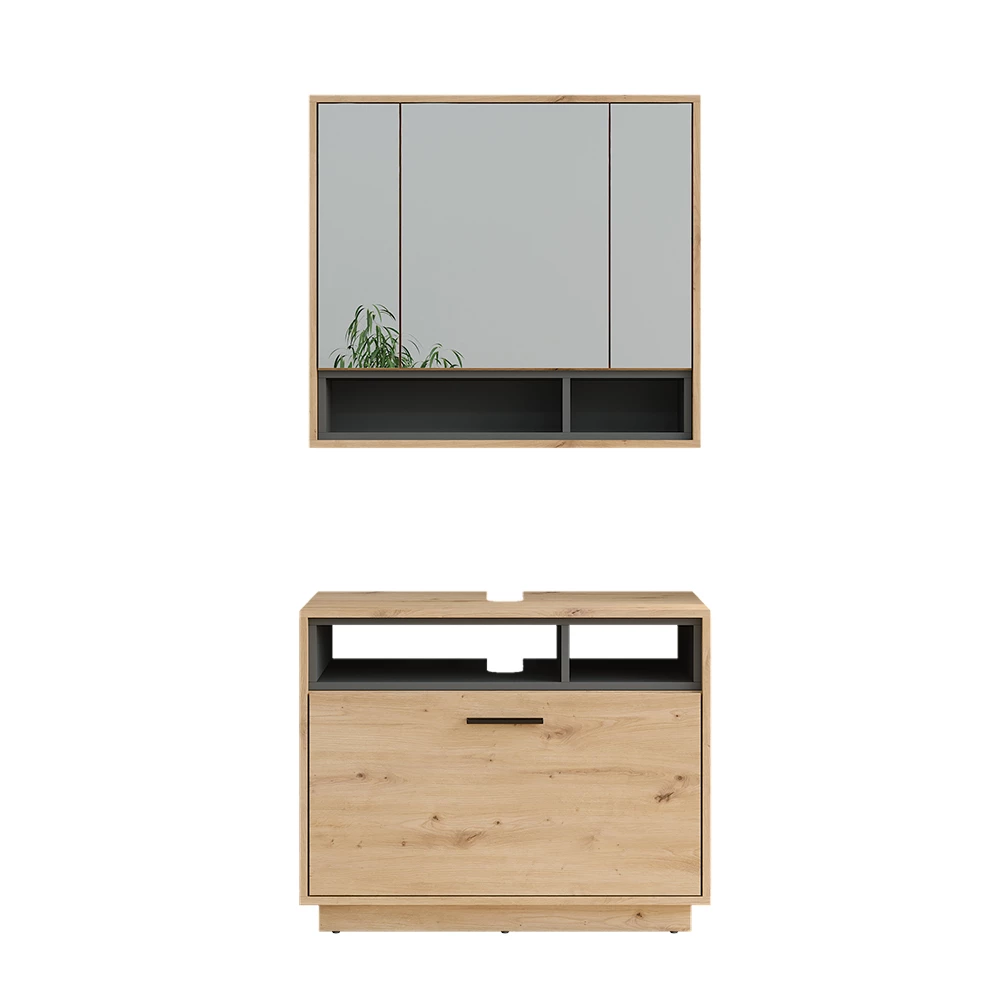Vicco Badmöbel-Set Artisan Eiche/Anthrazit 2 Teile, Beatrice