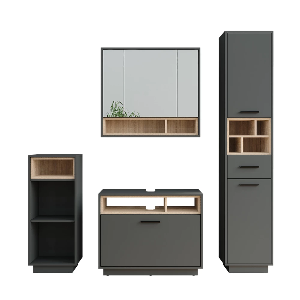 Vicco Badkamermeubelset Antraciet/Sonoma Set 4, Beatrice