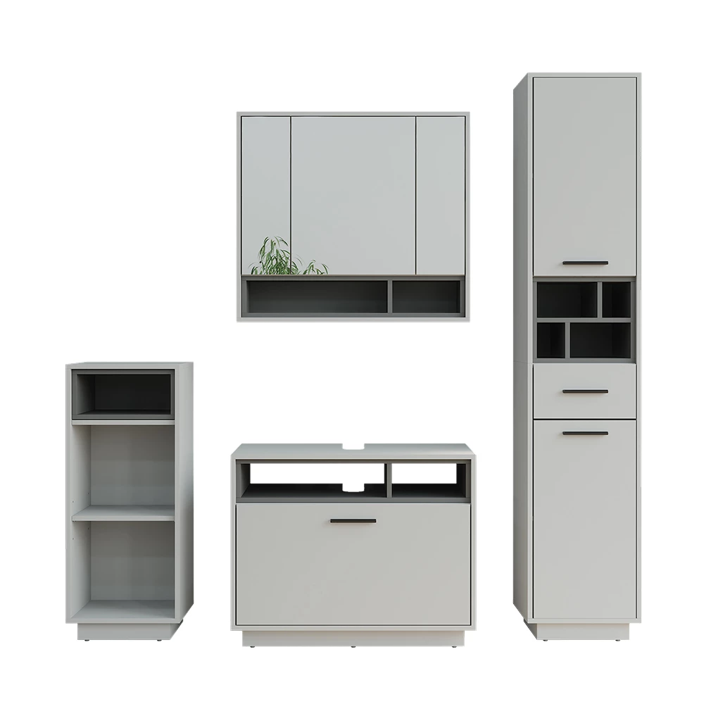 Vicco Badkamermeubelset Grijs/antraciet Set 4, Beatrice