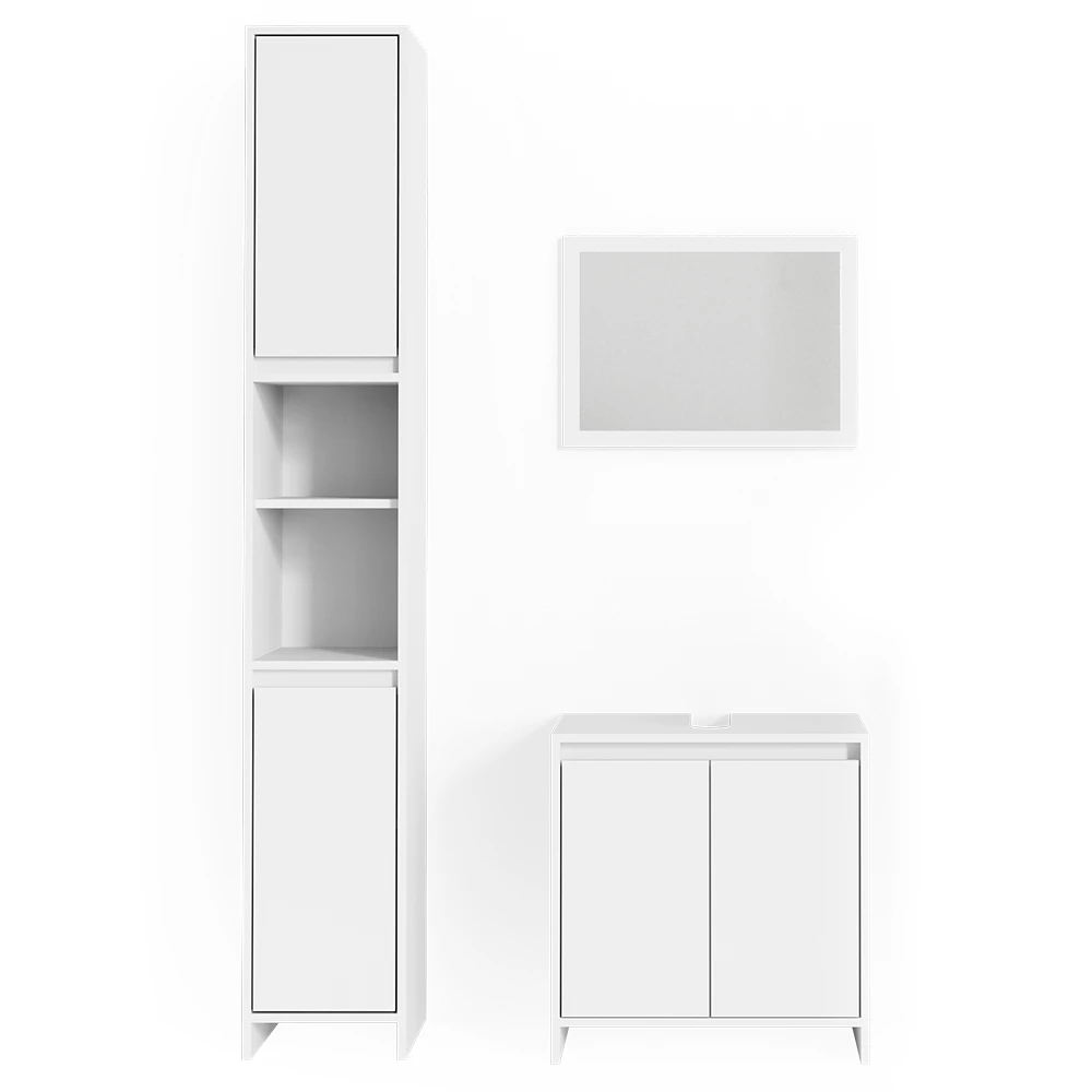 Set di mobili da bagno in Bianco su sfondo bianco