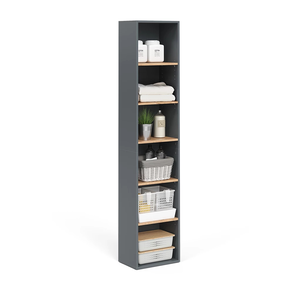 Vicco Hochschrank "Viktor", Anthrazit/Goldkraft Eiche, 40.2 x 188.6 cm