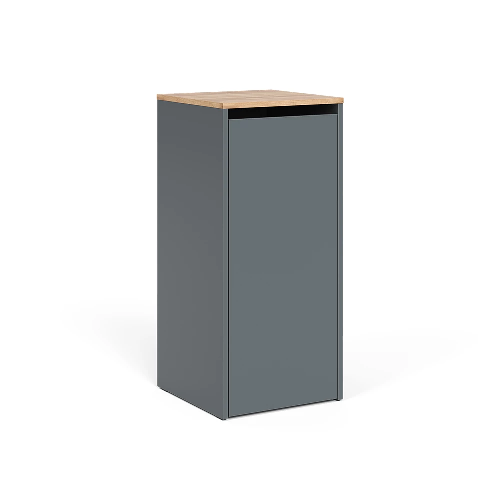 Vicco Badkamerkast "Viktor", Antraciet/gouden eik, 40.2 x 88.2 cm met wasmand