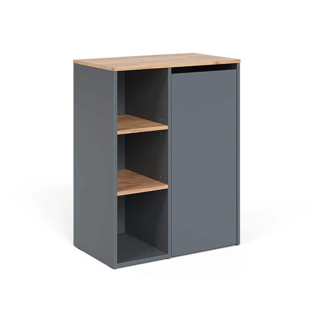 Vicco Badkamerkast "Viktor", Antraciet/gouden eik, 68 x 88.2 cm met open vakken