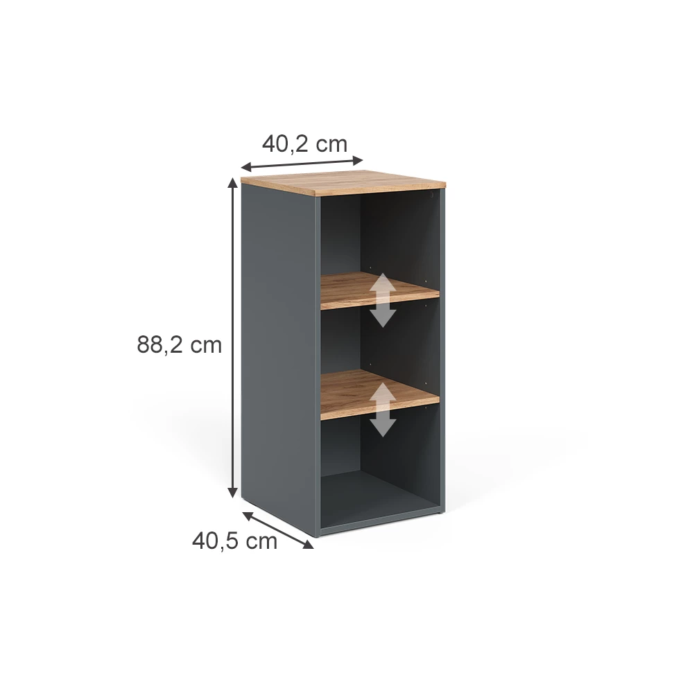 Vicco Midischrank "Viktor", Anthrazit/Goldkraft Eiche, 40.2 x 88.2 cm