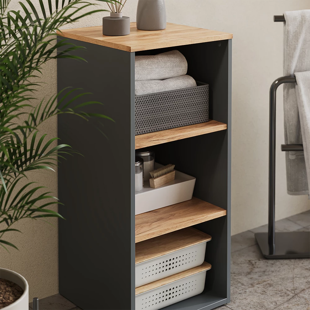 Vicco Midischrank "Viktor", Anthrazit/Goldkraft Eiche, 40.2 x 88.2 cm