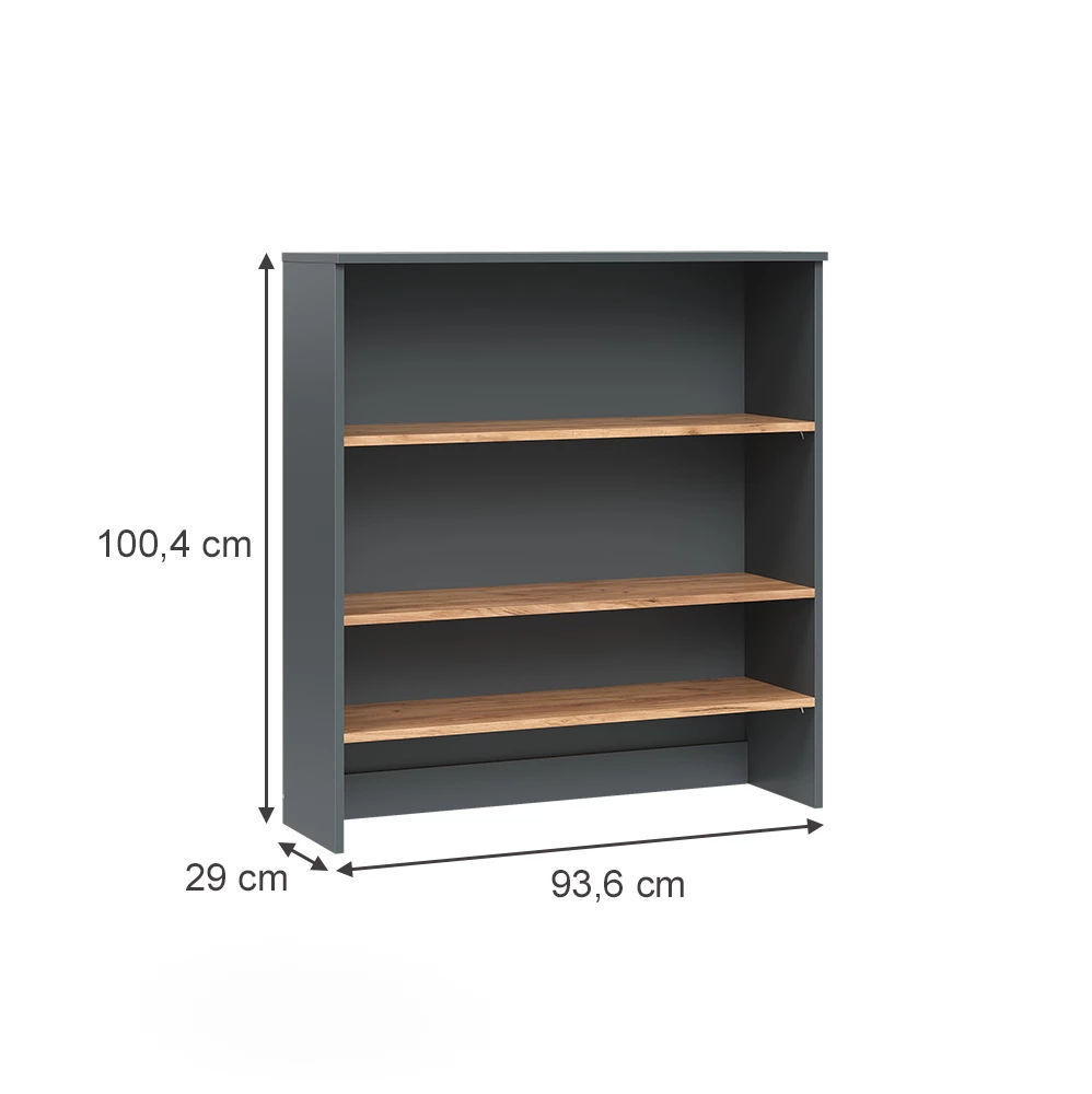 Vicco Badschrank "Viktor", Anthrazit/Goldkraft Eiche, 93.6 x 100.4 cm mit offenen Regalen