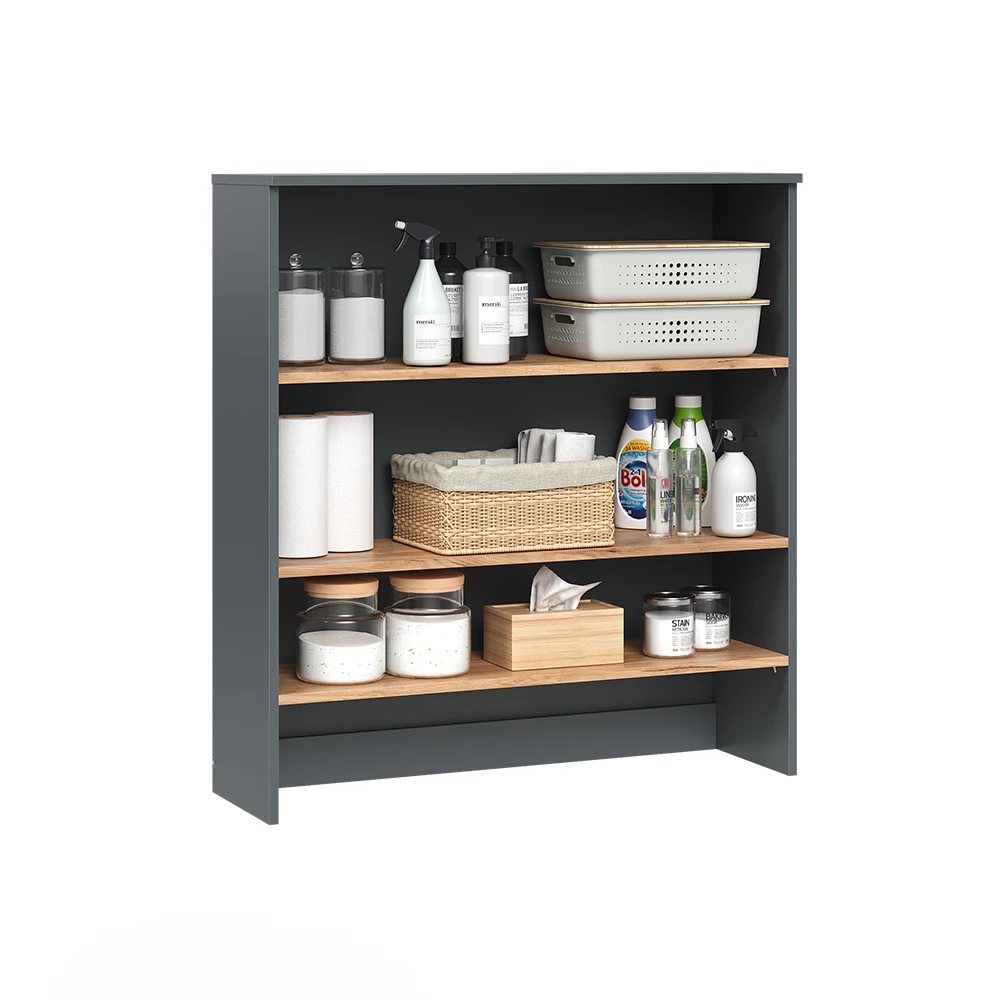 Vicco Mobile da bagno "Viktor", Antracite/quercia dorata, 93.6 x 100.4 cm con ripiani aperti