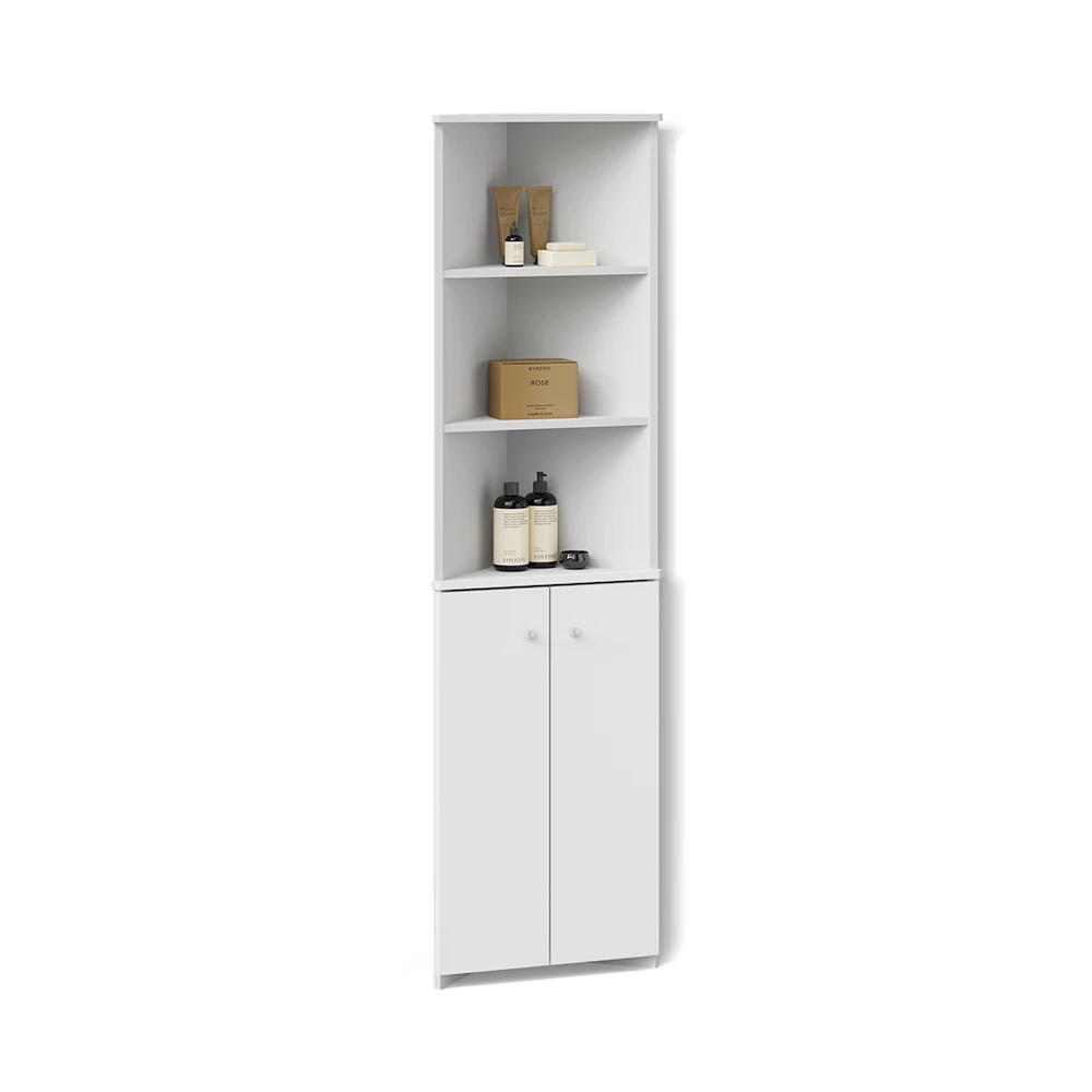 Badschrank in Weiß auf weißem Hintergrund