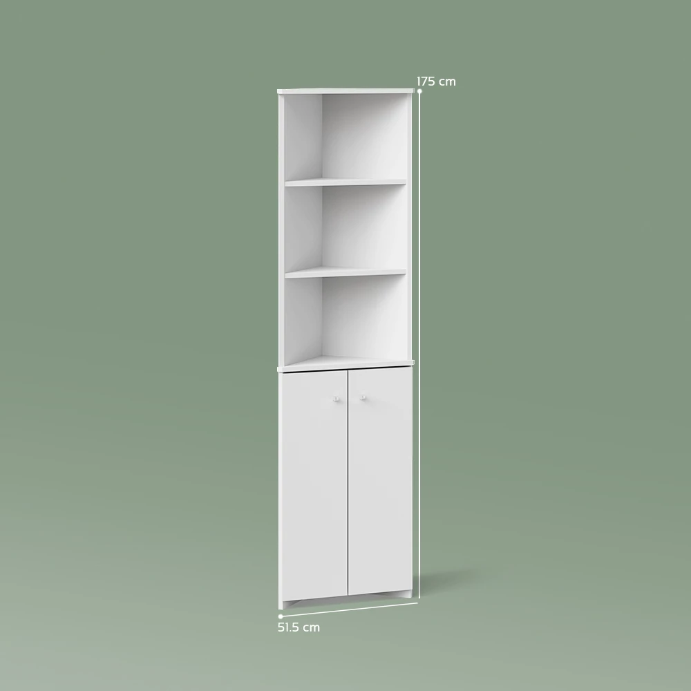 Badschrank in Weiß auf weißem Hintergrund mit sichtbaren Maßen
