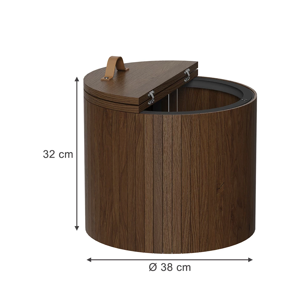 Coffee table in Walnut on white background