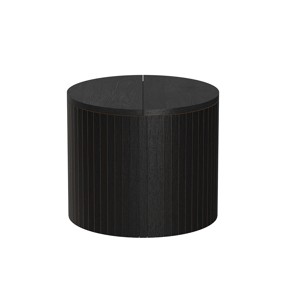 Coffee table in Oak/black on white background