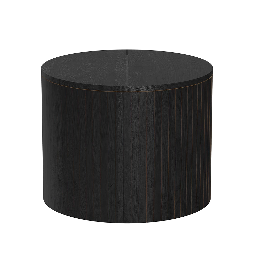 Coffee table in Oak/black on white background