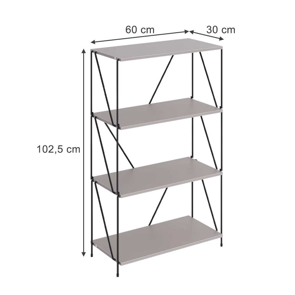 Bokhylla in Greige/svart on white background