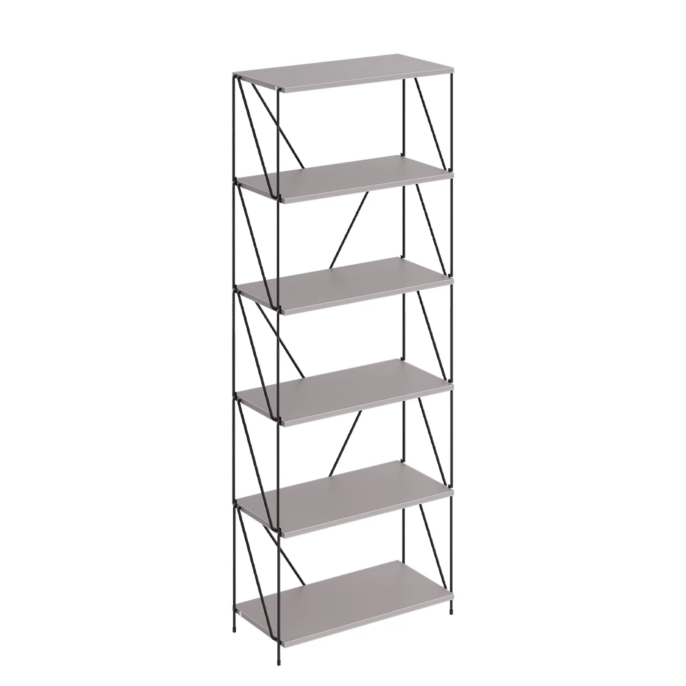 Knjižna polica v Siva/črna na belem ozadju