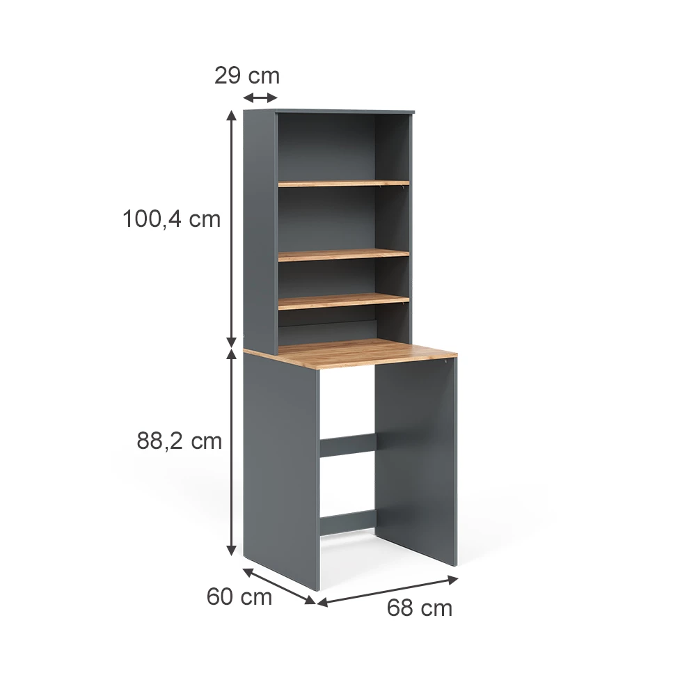 Vicco Armoire machine à laver Anthracite/chêne doré 66x88.2cm 2 pièces avec étagère, Victor