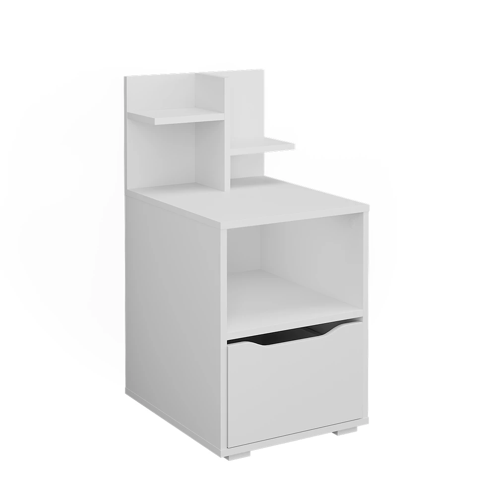 Vicco Măsuță de pat Alb 40x82.2 cm cu sertar, Ruben