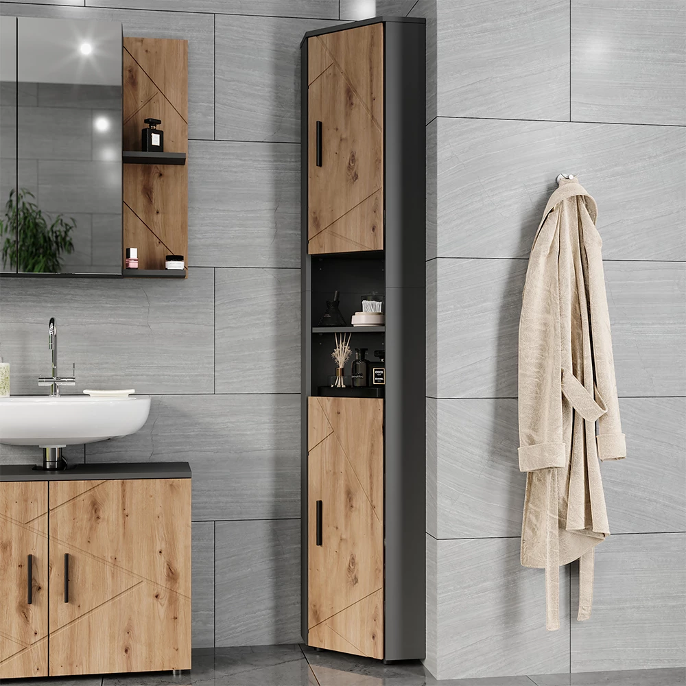mobile alto in Antracite/Artisan, mostrato in un ambiente ambientale con decorazioni