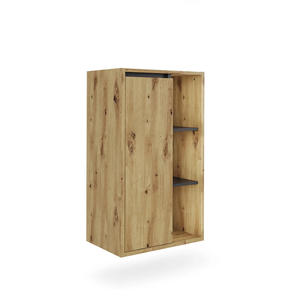 Midischrank in Artisan/Grau auf weißem Hintergrund