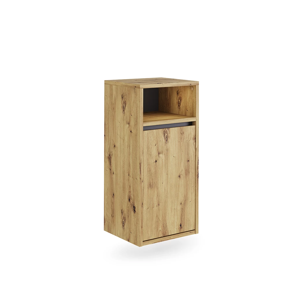 Vicco Badkamerkast "Viola", Artisanaal/grijs, 38 x 80 cm met wasmand