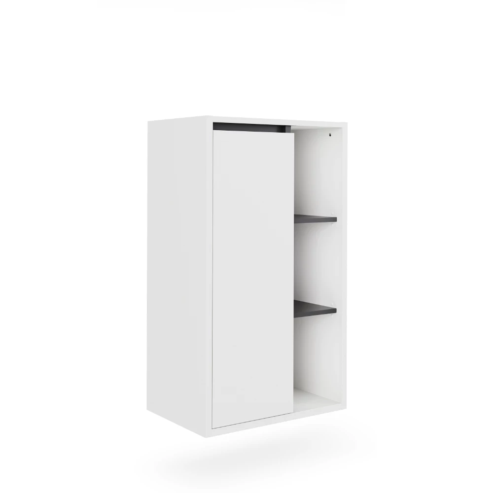 Vicco Midischrank "Viola", Weiß/Grau, 50 x 86 cm mit offenen Regalen