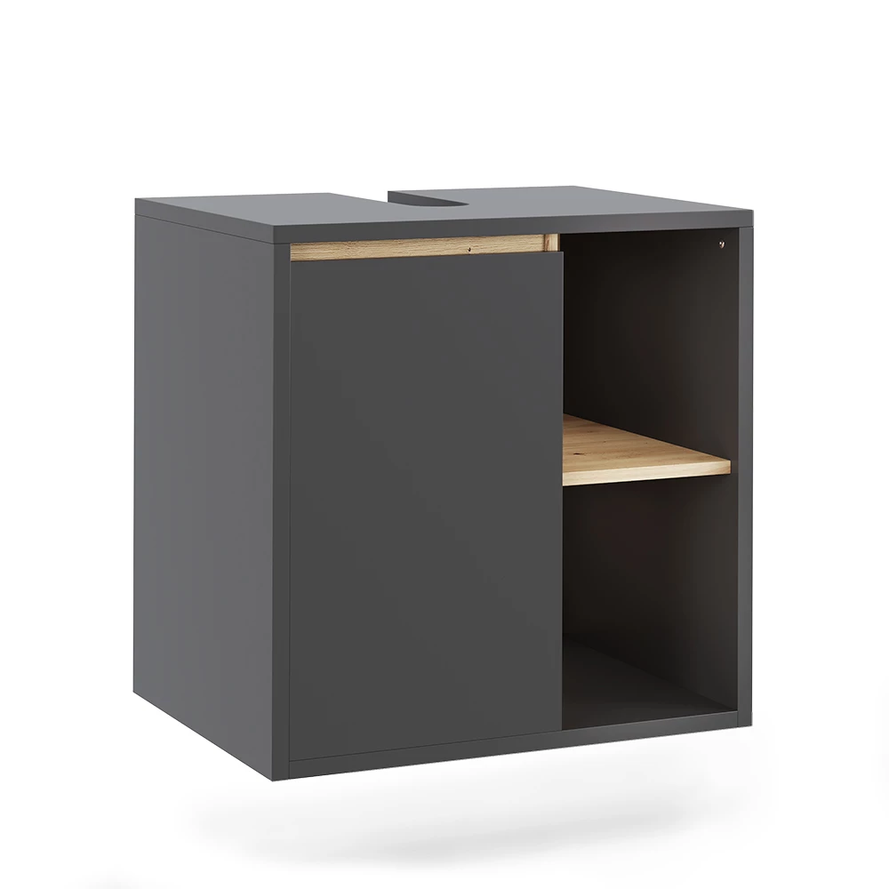 Mobiletto per lavabo in Grigio/Artisan su sfondo bianco