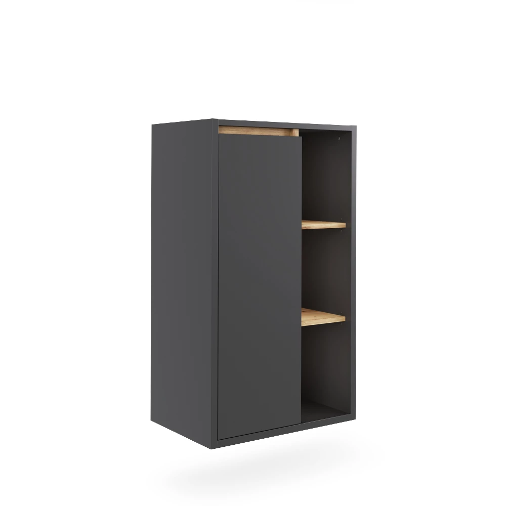 Vicco Midischrank "Viola", Grau/Artisan, 50 x 86 cm mit offenen Regalen