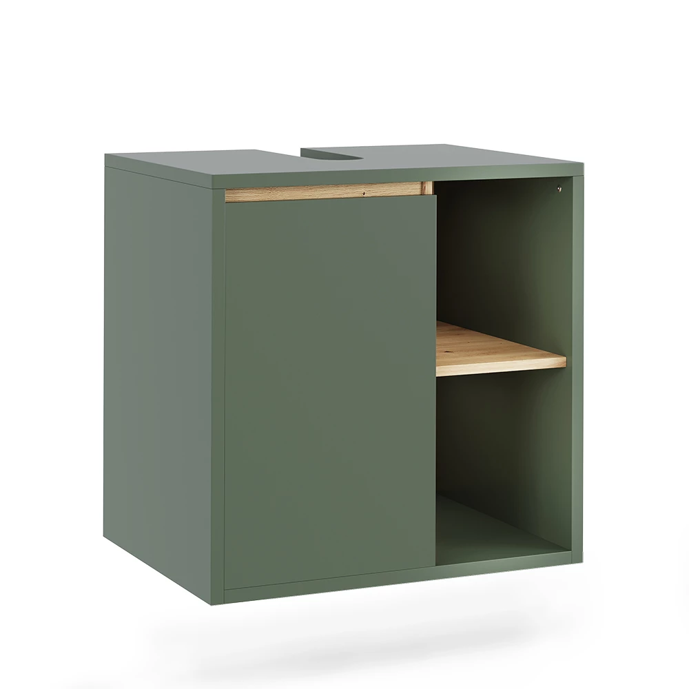 Wastafelonderbouw in Groen/Kunstzinnig op een witte achtergrond